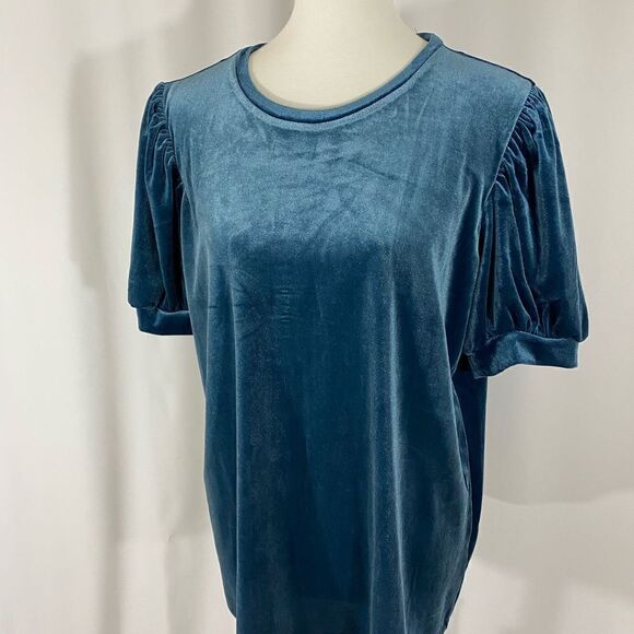 NWOT C Wonder Velveteen Short Sleeve Top - Picture 2 of 6